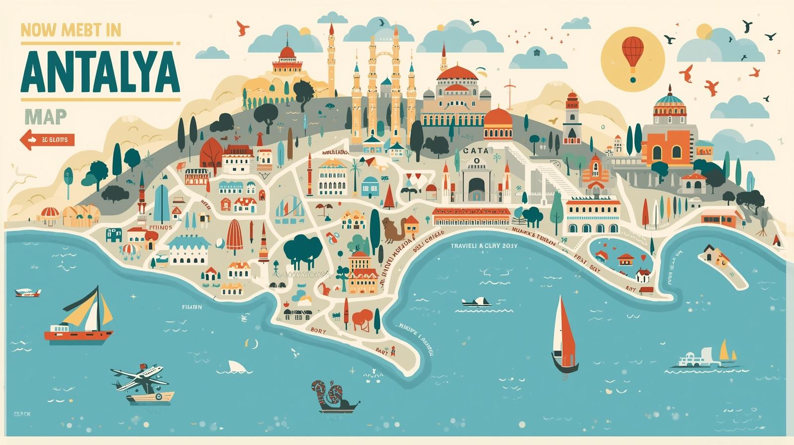 Antalya Gezilecek Yerler Haritası – Antalya’da gezilecek yerler